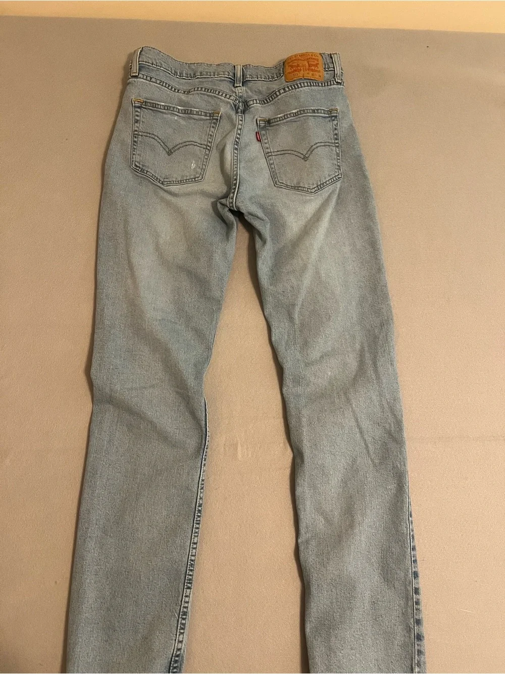 Levi's Light Blue Slim Straight Distressed Jeans